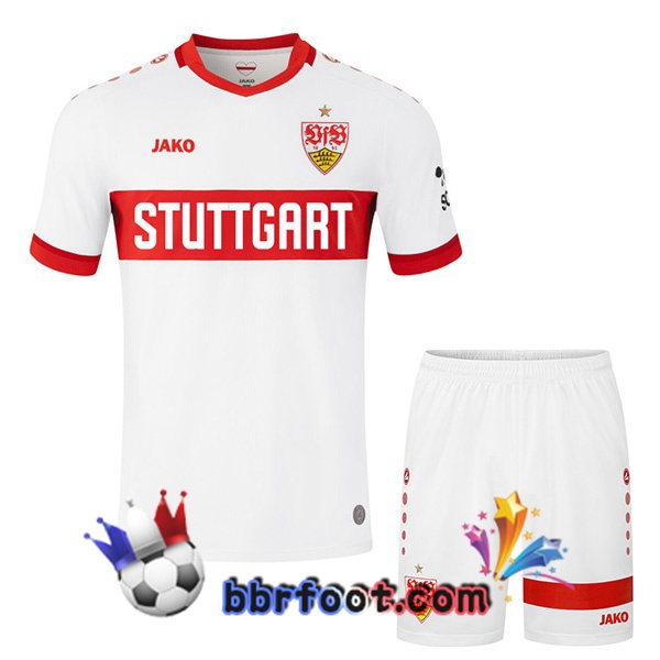 Maillot Foot VfB Stuttgart Enfant Domicile Blanc 2024/2025
