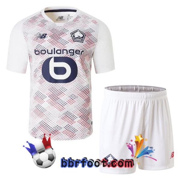 Maillot Foot Lille OSC Enfant Exterieur Blanc 2024/2025