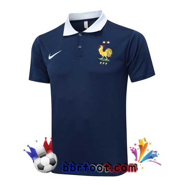 Polo Foot France Bleu Royal 2024/2025