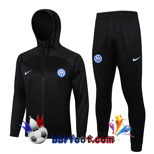 Survetement Foot - Sweat A Capuche Inter Milan Noir 2024/2025
