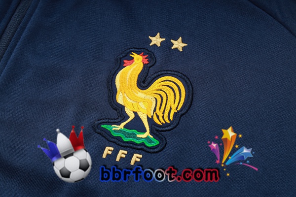 Survetement Foot - Sweat A Capuche France Bleu Royal 2024/2025