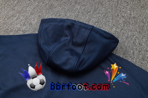 Survetement Foot - Sweat A Capuche France Bleu Royal 2024/2025