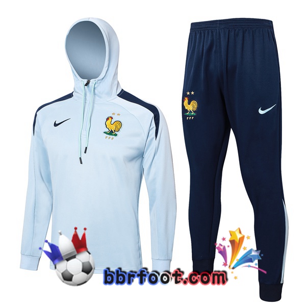 Survetement Foot - Sweat A Capuche France Bleu 2024/2025