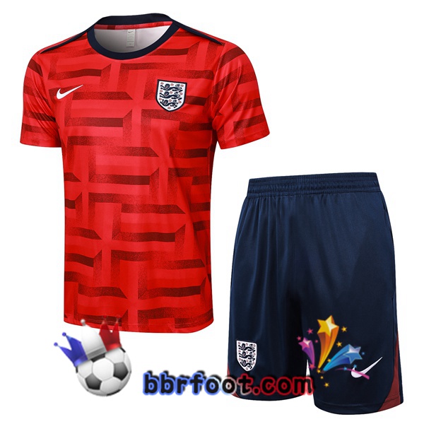 Ensemble Training T-Shirts Angleterre + Shorts Rouge 2024/2025