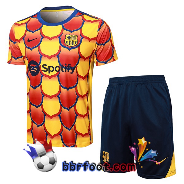 Ensemble Training T-Shirts FC Barcelone + Shorts Jaune 2024/2025