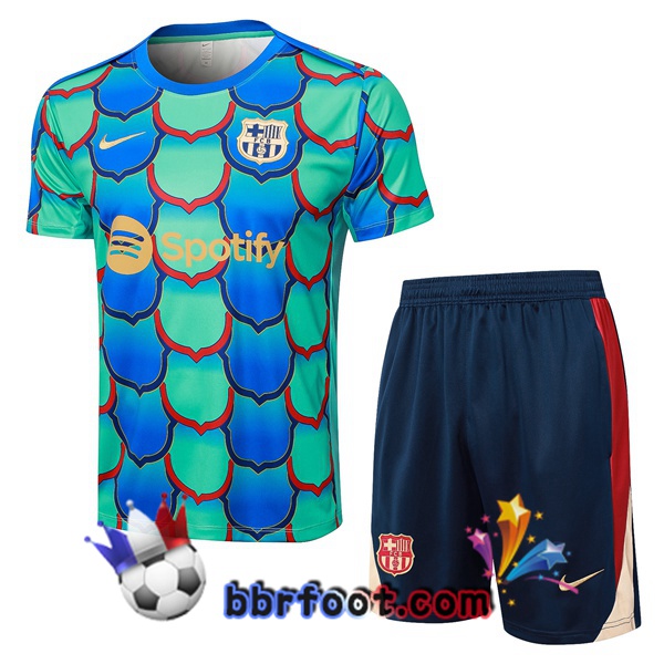 Ensemble Training T-Shirts FC Barcelone + Shorts Vert 2024/2025