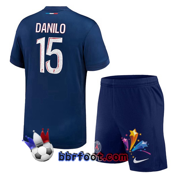 Maillot Foot Paris PSG (Danilo 15) Enfant Domicile Bleu Royal 2024/2025