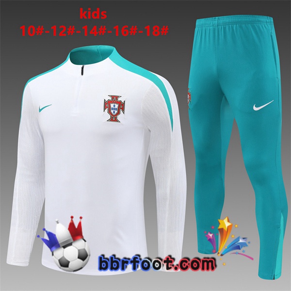 Survetement Foot Portugal Enfant Blanc 2024/2025