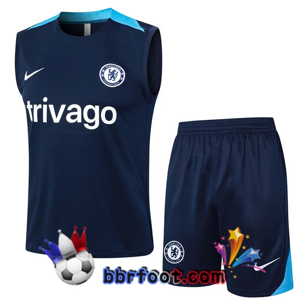 Gilet Foot FC Chelsea + Shorts Bleu 2024/2025