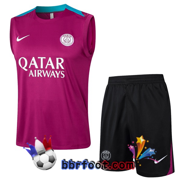 Gilet Foot Paris PSG + Shorts Pourpre 2024/2025