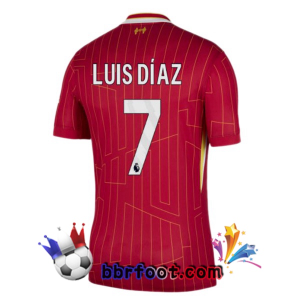 Maillot Foot FC Liverpool (LUIS DÍAZ 7) Domicile Rouge 2024/2025