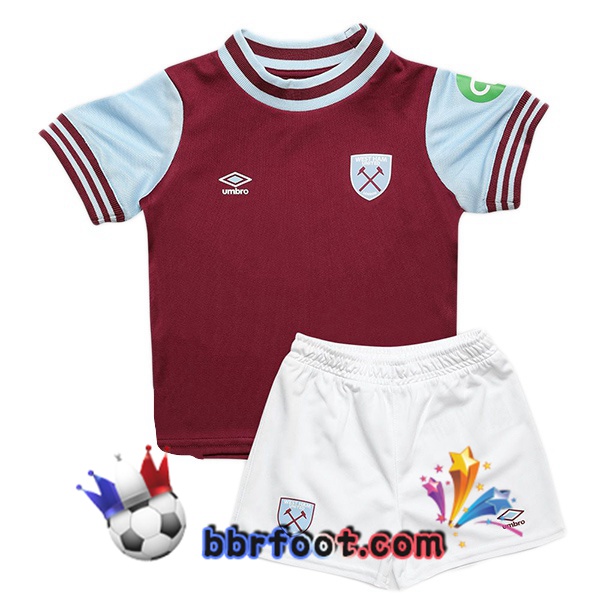 Maillot Foot West Ham United Enfant Domicile Rouge 2024/2025