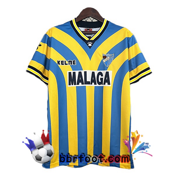 Maillot Foot Malaga Retro Exterieur Jaune Bleu 1997-1998