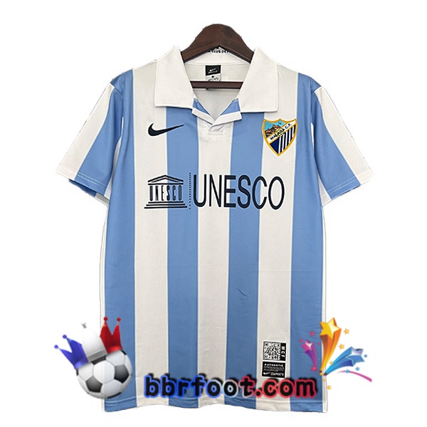 Maillot Foot Malaga Retro Domicile Bleu Blanc 2012-2013