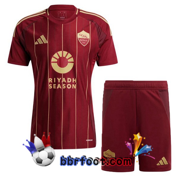 Maillot Foot AS Roma Enfant Domicile Rouge 2024/2025