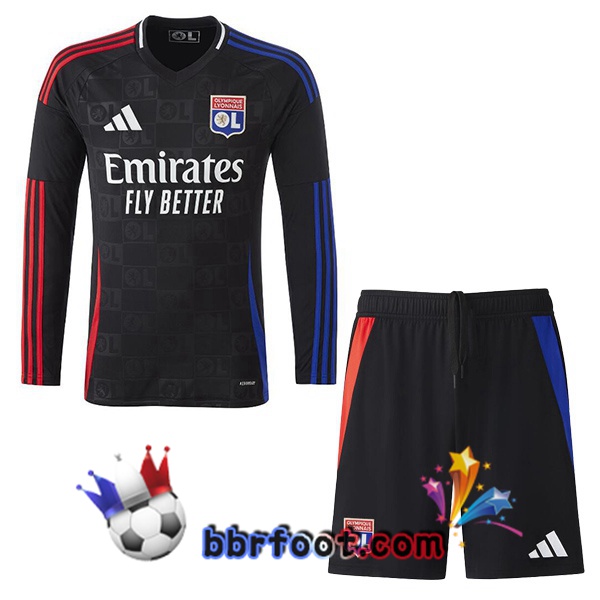 Maillot Foot Lyon OL Enfant Exterieur Manche Longue Noir 2024/2025 Maillot Foot Lyon OL Enfant Exterieur Manche Longue Noir 2024/2025