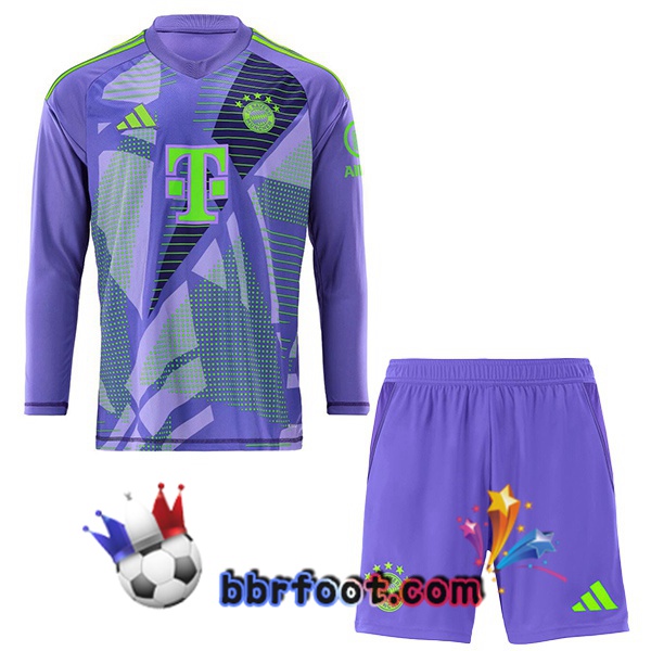 Maillot Foot Bayern Munich Enfant Gardien de but Manche longue Pourpre 2024/2025