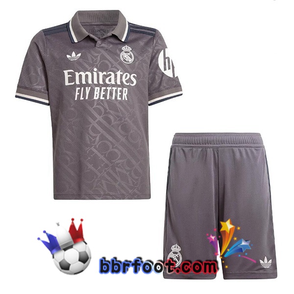 Maillot Foot Real Madrid Enfant Third Gris 2024/2025