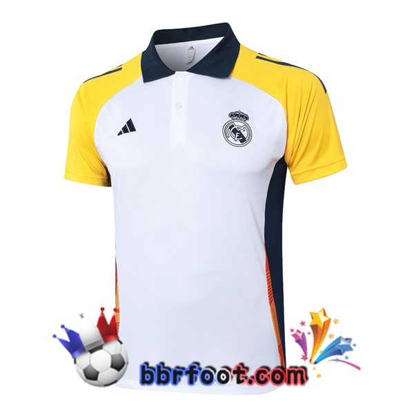 Polo Foot Real Madrid Blanc Jaune 2024/2025