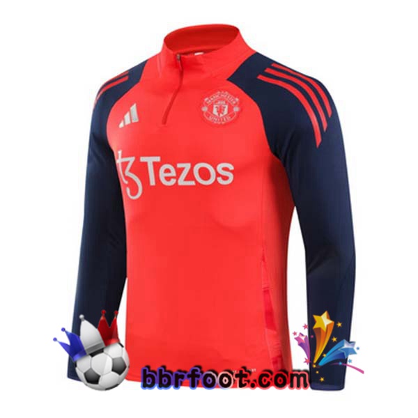 Sweatshirts Homme Manchester United Orange 2024/2025 Sweatshirts Homme Manchester United Orange 2024/2025