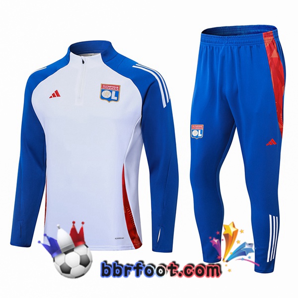 Survetement Foot Lyon OL Blanc Bleu 2024/2025