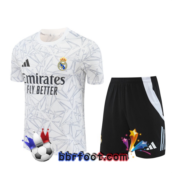 Ensemble Training T-Shirts Real Madrid + Shorts Blanc 2024/2025
