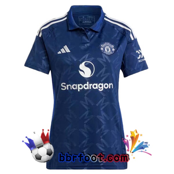 Maillot Foot Manchester United Femme Exterieur Bleu 2024/2025