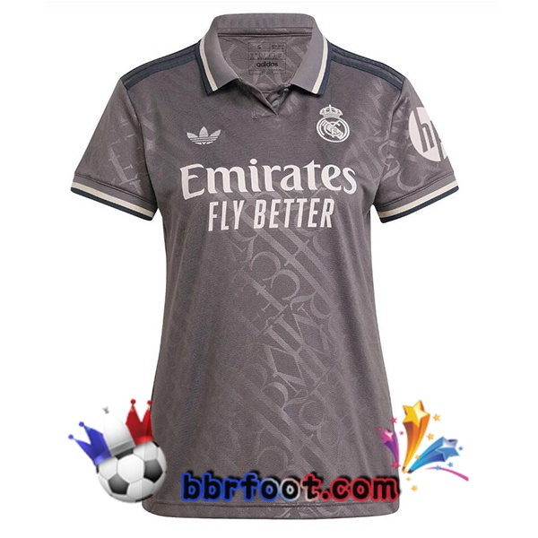 Maillot Foot Real Madrid Femme Third Gris 2024/2025 Maillot Foot Real Madrid Femme Third Gris 2024/2025