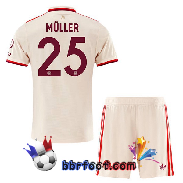 Maillot Foot Bayern Munich (Müller 25) Enfant Third Jaune 2024/2025