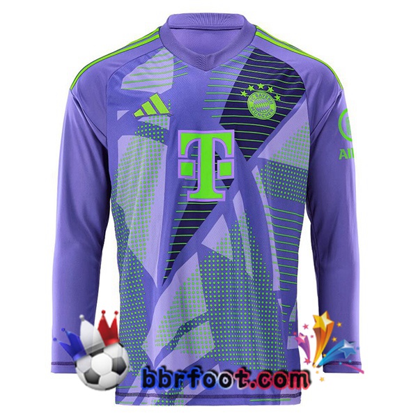 Maillot Foot Bayern Munich Gardien de but Manche longue Pourpre 2024/2025