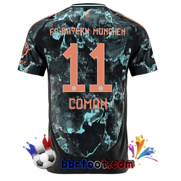 Maillot Foot Bayern Munich (Coman 11) Exterieur Noir 2024/2025