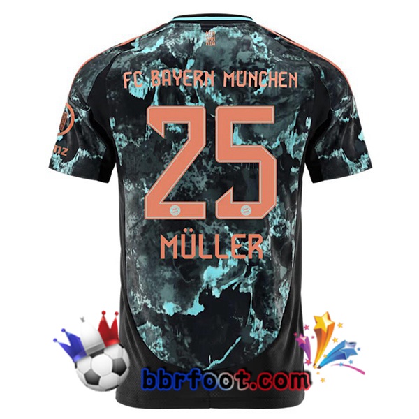 Maillot Foot Bayern Munich (Müller 25) Exterieur Noir 2024/2025