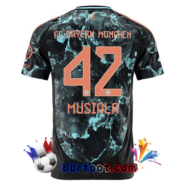 Maillot Foot Bayern Munich (Musiala 42) Exterieur Noir 2024/2025