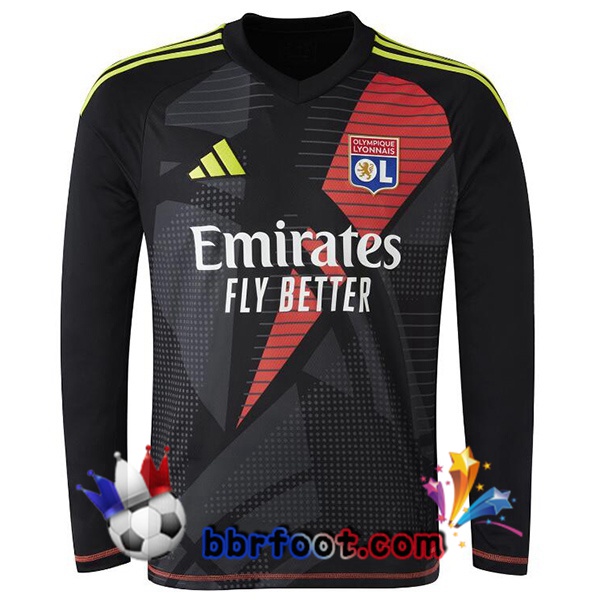 Maillot Foot Lyon OL Gardien de but Manche Longue Noir 2024/2025