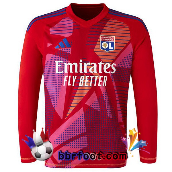 Maillot Foot Lyon OL Gardien de but Manche Longue Rouge 2024/2025