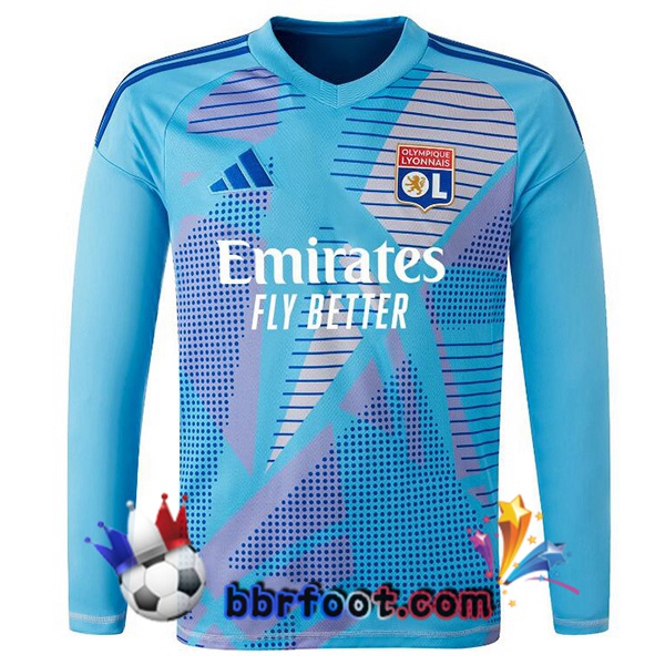 Maillot Foot Lyon OL Gardien de but Manche Longue Bleu 2024/2025