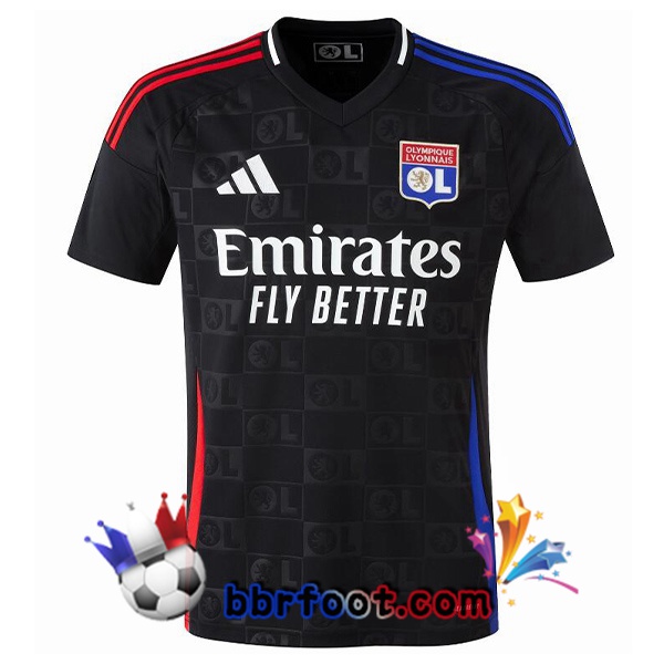 Maillot Foot Lyon OL Exterieur Noir 2024/2025