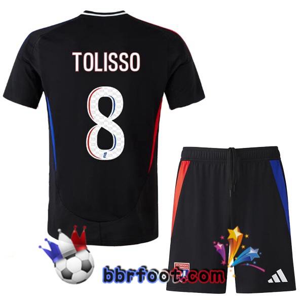 Maillot Foot Lyon OL (TOLISSO 8) Enfant Exterieur Noir 2024/2025