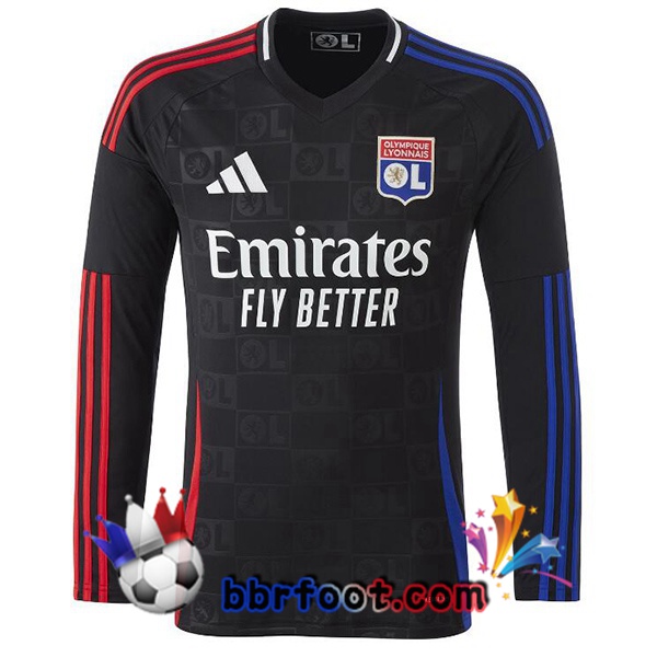 Maillot Foot Lyon OL Exterieur Manche Longue Noir 2024/2025