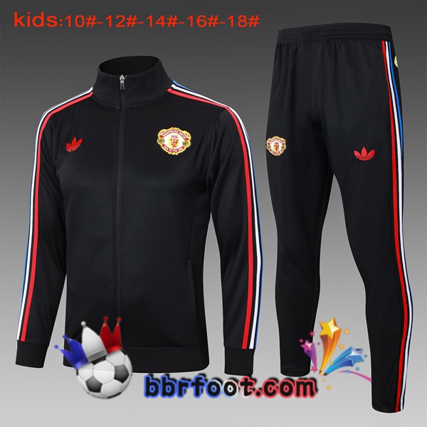 Survetement Foot - Veste Manchester United Enfant Noir 2024/2025