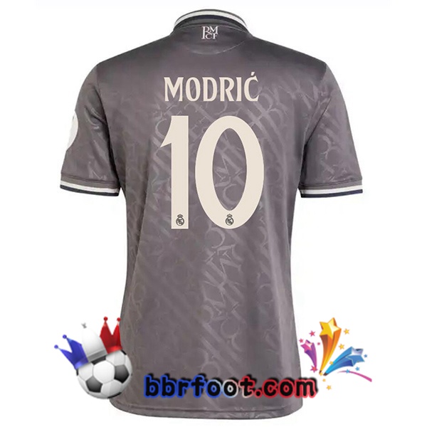 Maillot Foot Real Madrid (Modrić 10) Third Gris 2024/2025