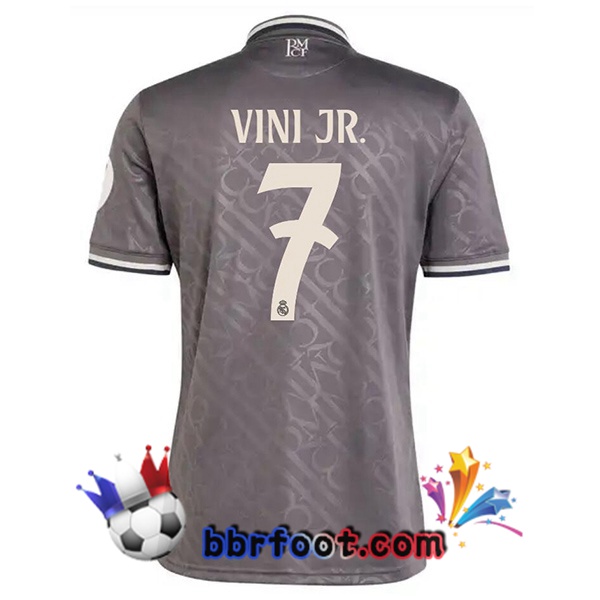 Maillot Foot Real Madrid (Vini Jr. 7) Third Gris 2024/2025