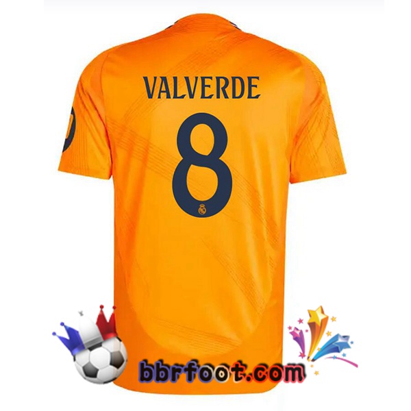 Maillot Foot Real Madrid (Kroos 8) Exterieur Orange 2024/2025