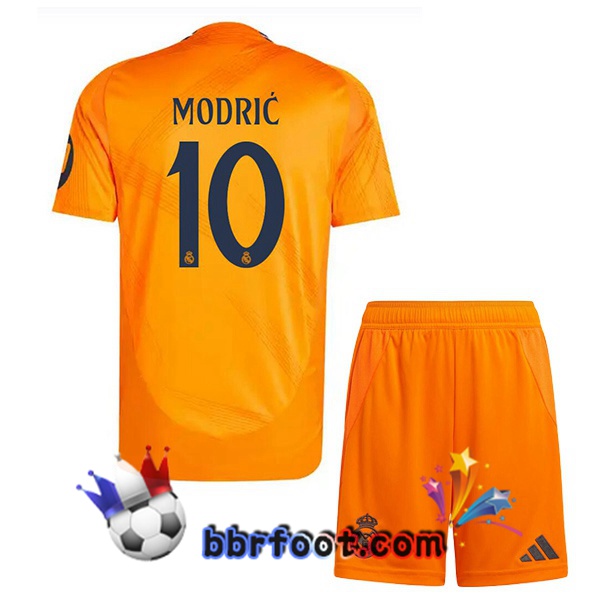Maillot Foot Real Madrid (Modrić 10) Enfant Exterieur Orange 2024/2025