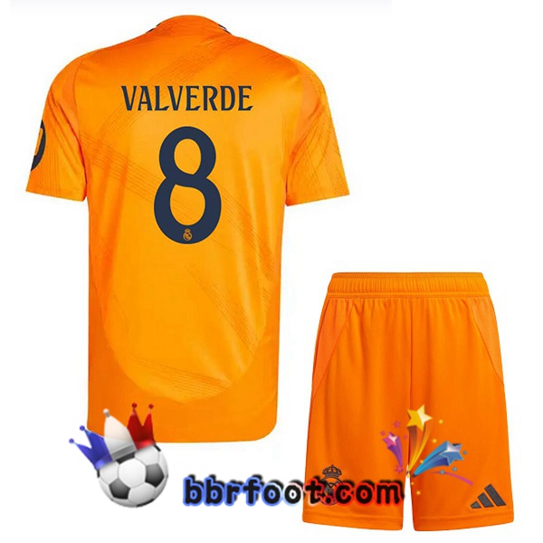 Maillot Foot Real Madrid (Kroos 8) Enfant Exterieur Orange 2024/2025