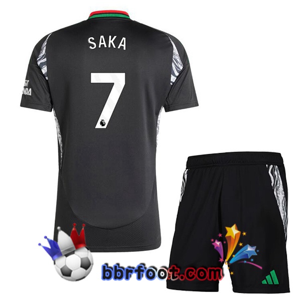 Maillot Foot Arsenal (SAKA 7) Enfant Exterieur Noir 2024/2025