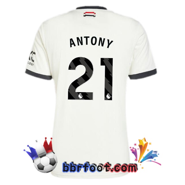 Maillot Foot Manchester United (Antony 21) Third Blanc 2024/2025