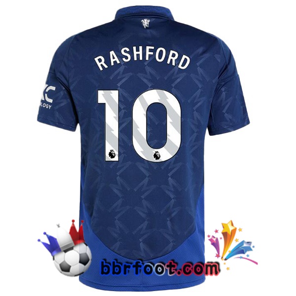 Maillot Foot Manchester United (Rashford 10) Exterieur Bleu 2024/2025