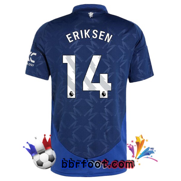 Maillot Foot Manchester United (Eriksen 14) Exterieur Bleu 2024/2025 Maillot Foot Manchester United (Eriksen 14) Exterieur Bleu 2024/2025