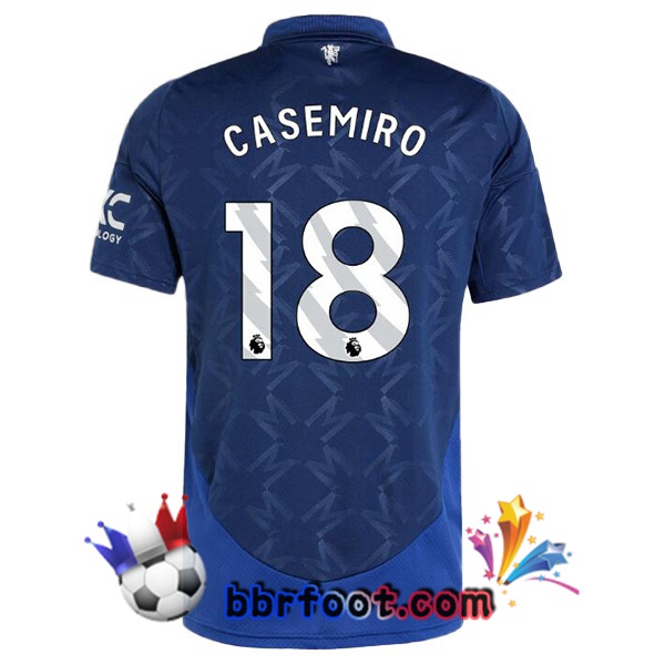 Maillot Foot Manchester United (Casemiro 18) Exterieur Bleu 2024/2025